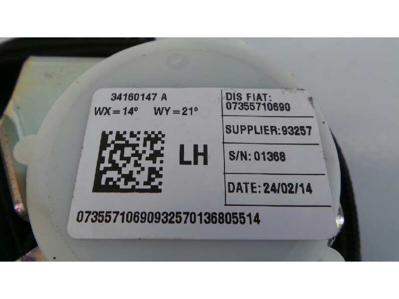 Recambio de cinturon seguridad trasero izquierdo para fiat 500 l living (351) pop star referencia OEM IAM 07355710690  E2-B2-60-