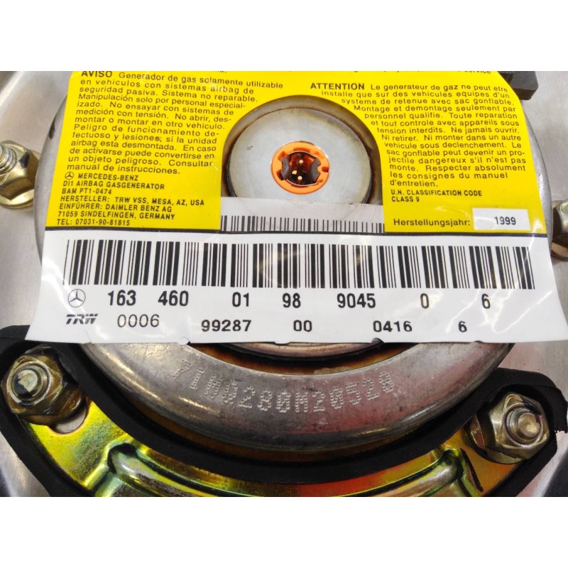 Recambio de airbag delantero izquierdo para mercedes-benz clase m (w163) referencia OEM IAM 1634600198904506  E1-A2-3-1