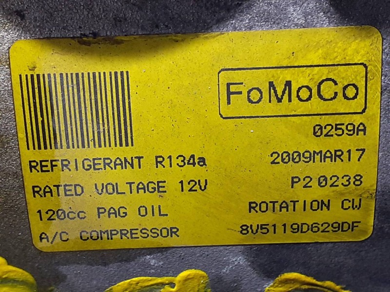 Recambio de compresor aire acondicionado para ford fiesta (cb1) trend referencia OEM IAM 8V5119D629DF  P3-A2-7-3