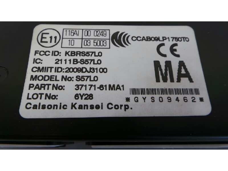 Recambio de modulo electronico para suzuki sx4 gle referencia OEM IAM 3717161MA1 2111BS57LO E2-A3-60-2