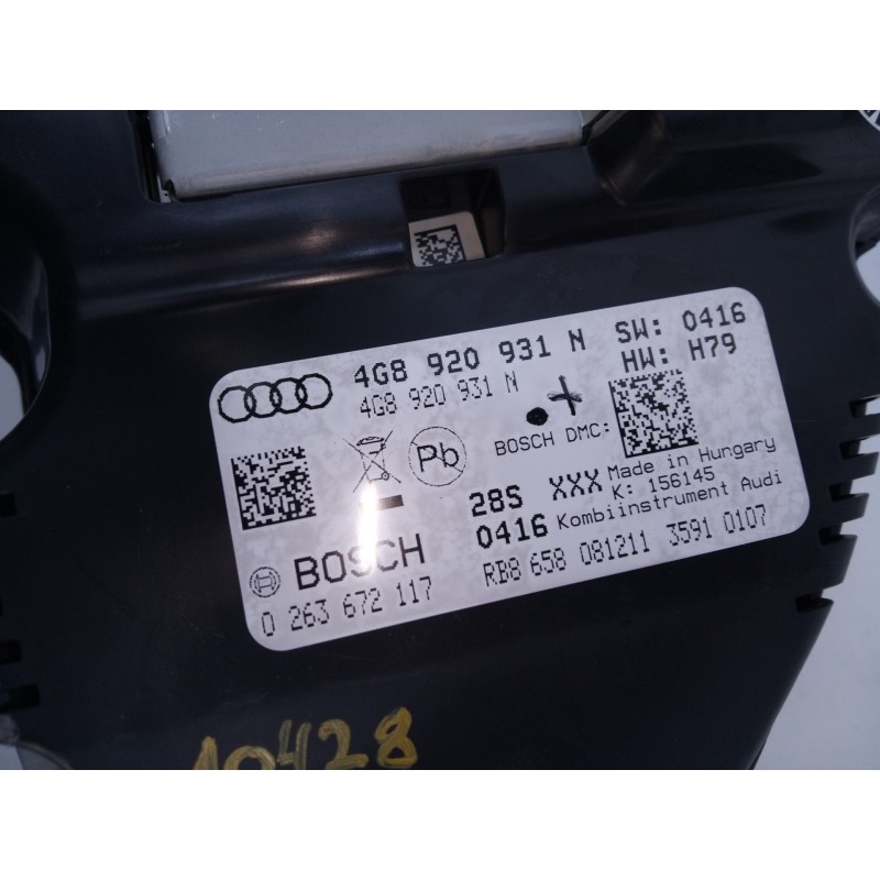 Recambio de cuadro instrumentos para audi a6 avant (4g5) 2.0 tdi referencia OEM IAM 4G8920931N 0263672117 E1-A5-27-2