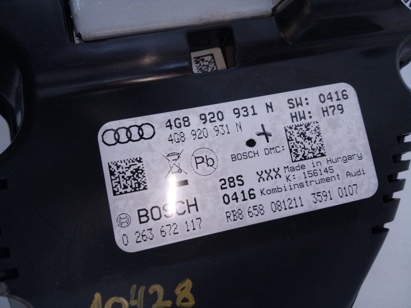 Recambio de cuadro instrumentos para audi a6 avant (4g5) 2.0 tdi referencia OEM IAM 4G8920931N 0263672117 E1-A5-27-2