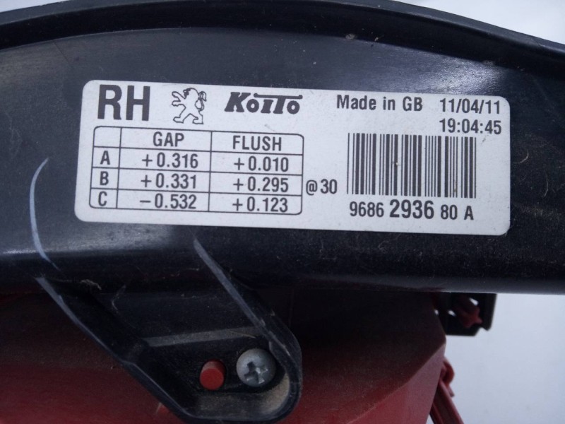 Recambio de piloto trasero derecho para peugeot 508 access referencia OEM IAM 9686293680A  E1-A4-42-2