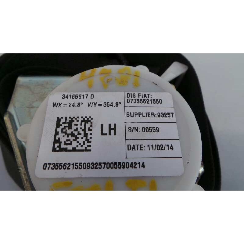 Recambio de cinturon seguridad trasero izquierdo para fiat 500 l living (351) pop star referencia OEM IAM 07355621550  E2-B2-60-