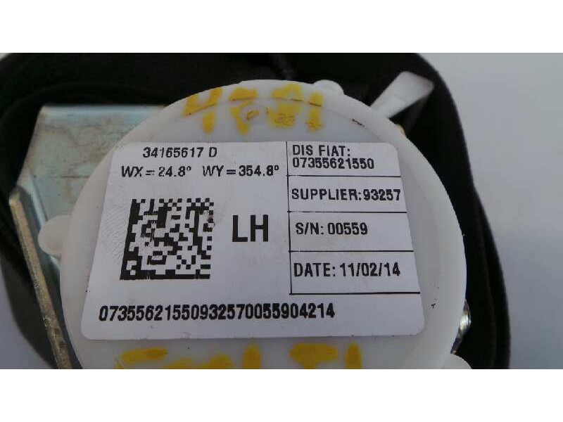 Recambio de cinturon seguridad trasero izquierdo para fiat 500 l living (351) pop star referencia OEM IAM 07355621550  E2-B2-60-
