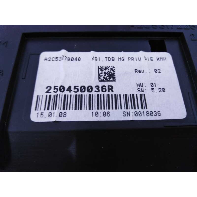 Recambio de cuadro instrumentos para renault laguna grandtour iii privilege referencia OEM IAM 250450036R A2C53278040 E2-A1-43-1