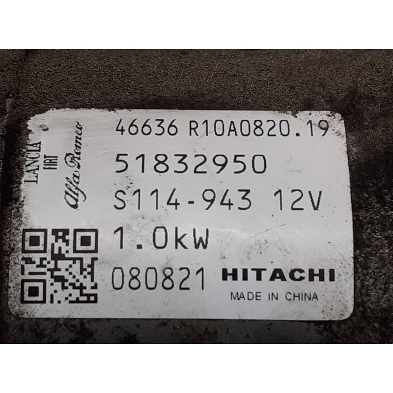 Recambio de motor arranque para fiat nuova 500 (150) sport referencia OEM IAM 51832950 R10A082019 P3-B7-1-3