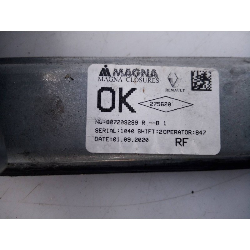 Recambio de elevalunas delantero derecho para dacia sandero stepway comfort referencia OEM IAM 807209299R  E1-A1-40-1