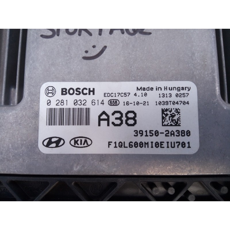Recambio de centralita motor uce para kia sportage business 2wd referencia OEM IAM 391502A380 0281032614 E3-A3-30-1