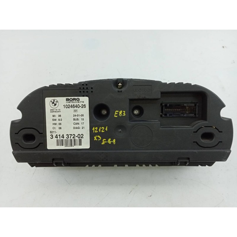Recambio de cuadro instrumentos para bmw x3 (e83) 2.0d referencia OEM IAM 102464026 341437202 E3-A2-24-3
