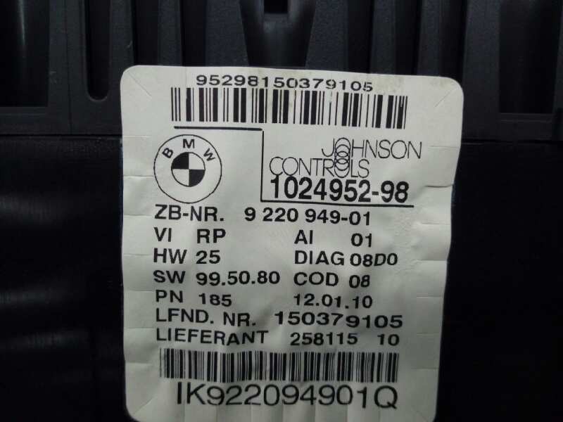 Recambio de cuadro instrumentos para bmw serie 1 berlina (e81/e87) 118d referencia OEM IAM 102495298 IK922094901Q E3-A2-39-2