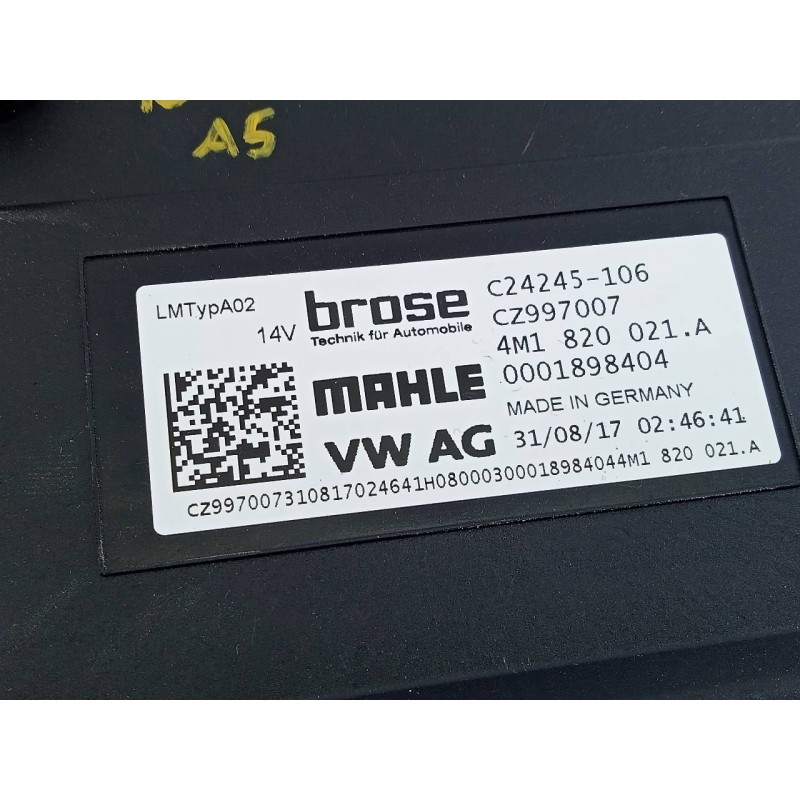 Recambio de ventilador calefaccion para audi a5 sportback (f5a) sport referencia OEM IAM 4M1820021A CZ997007 E1-B6-7-2