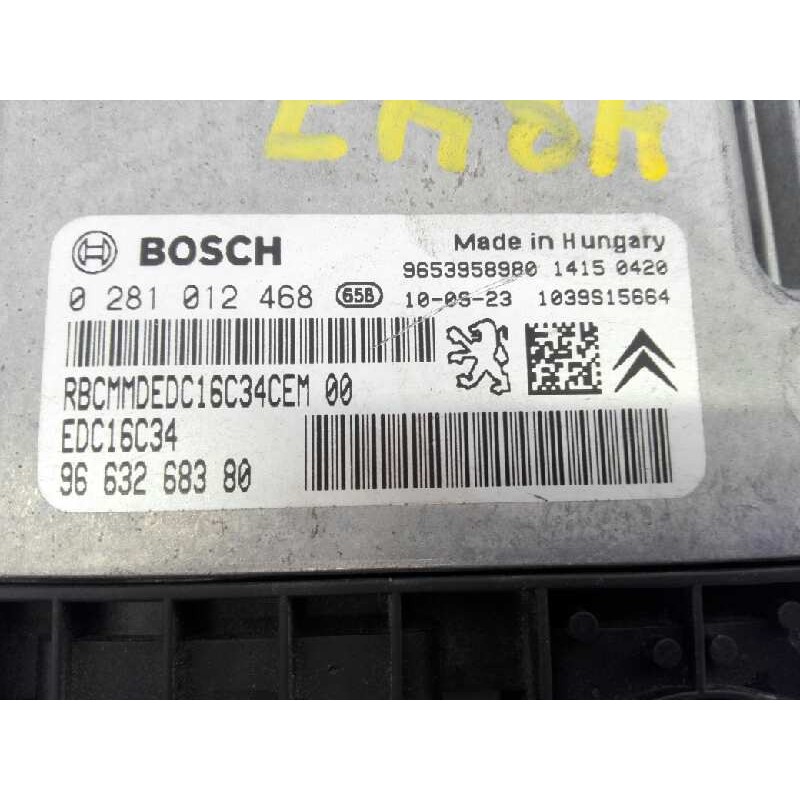 Recambio de centralita motor uce para citroën xsara picasso 1.6 hdi 90 sx referencia OEM IAM 0281012468 9663268380 E3-B2-30-2
