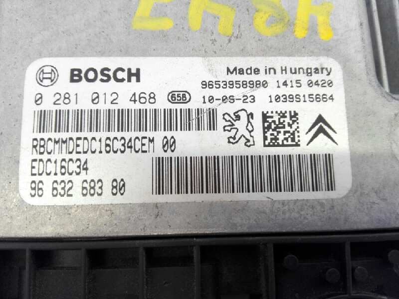 Recambio de centralita motor uce para citroën xsara picasso 1.6 hdi 90 sx referencia OEM IAM 0281012468 9663268380 E3-B2-30-2