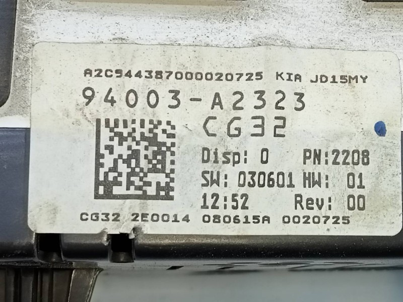 Recambio de cuadro instrumentos para kia cee´d drive referencia OEM IAM 94003A2323 A2C944387000020725 E3-A3-25-3