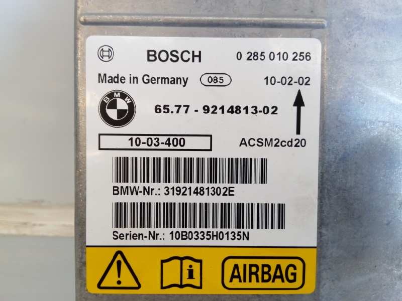 Recambio de centralita airbag para bmw x5 (e70) xdrive30d referencia OEM IAM 0285010256 6577921481302 E1-A3-7-2