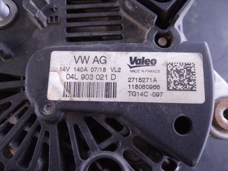 Recambio de alternador para audi a3 cabrio (8ve) design edition referencia OEM IAM 04L903021D 118060966 P3-A5-27-2