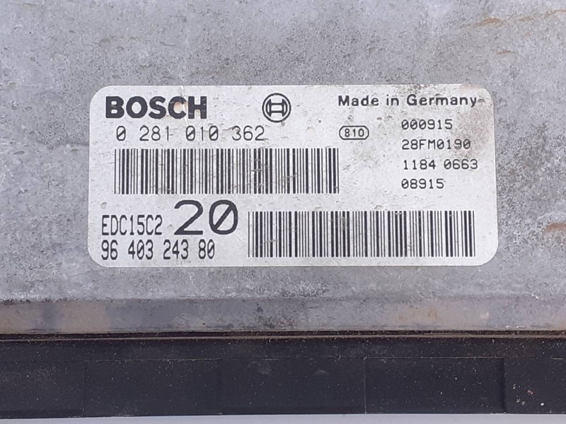 Recambio de centralita motor uce para peugeot 306 berlina 3/4/5 puertas (s2) style referencia OEM IAM 0281010362 9640324380 E3-B