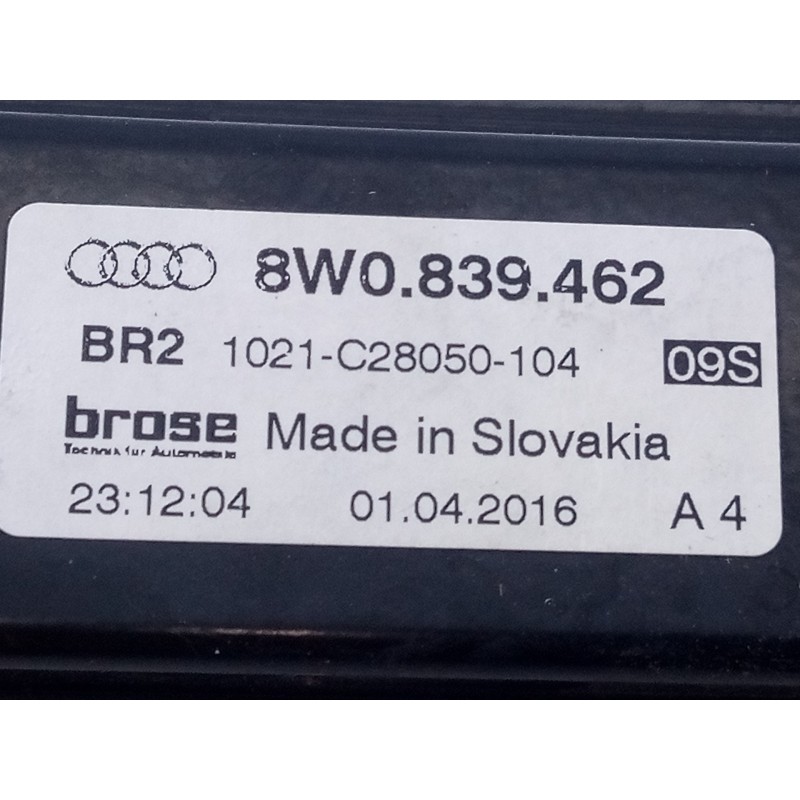 Recambio de elevalunas trasero derecho para audi a4 berlina (8w2) sport edition referencia OEM IAM 8W0839462 0130822668 E1-B6-34