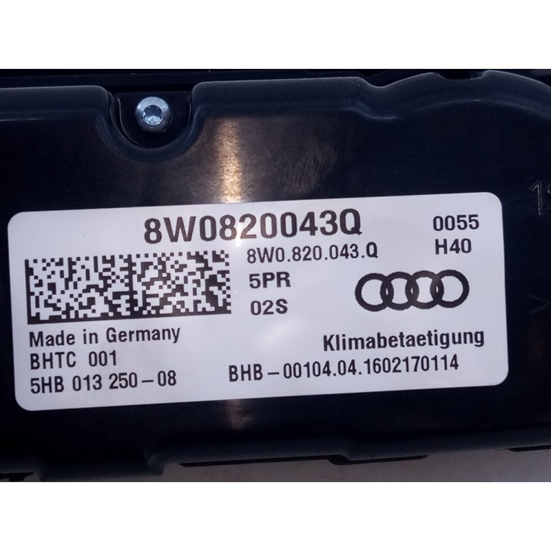 Recambio de mando climatizador para audi a4 berlina (8w2) sport edition referencia OEM IAM 8W0820043BG  E2-A1-5-2