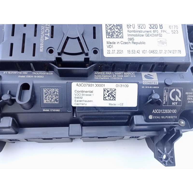 Recambio de cuadro instrumentos para seat ibiza (kj1) fr referencia OEM IAM 6F0920320B  E2-A1-25-5