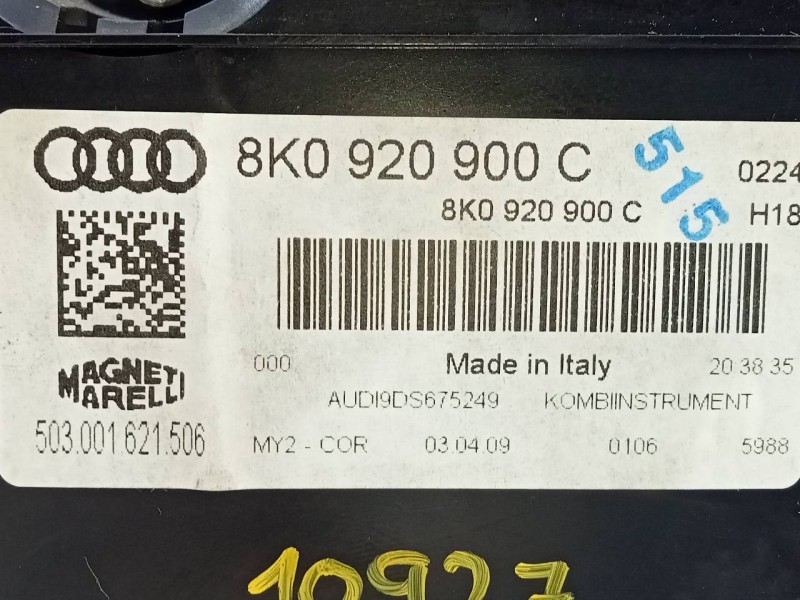 Recambio de cuadro instrumentos para audi a4 ber. (b8) básico referencia OEM IAM 8K0920900C  E2-A1-37-7