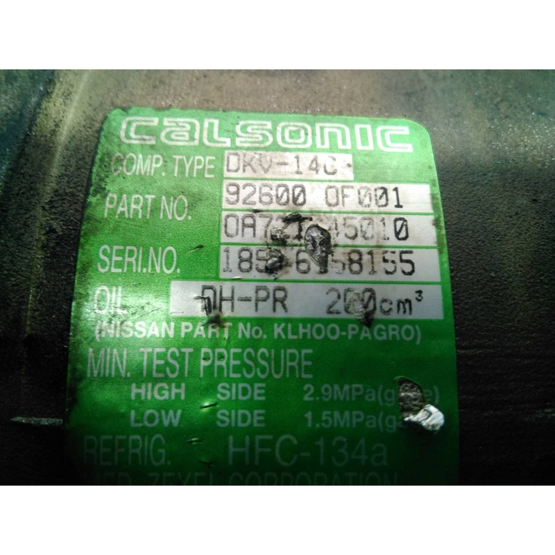 Recambio de compresor aire acondicionado para nissan terrano/terrano.ii (r20) comfort referencia OEM IAM 926000F001  P3-A2-7-4