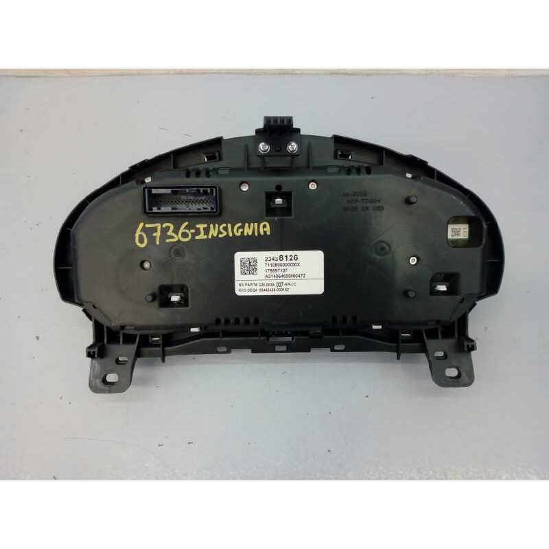 Recambio de cuadro instrumentos para opel insignia berlina selective referencia OEM IAM GM0035007 23438126 E3-A5-27-3