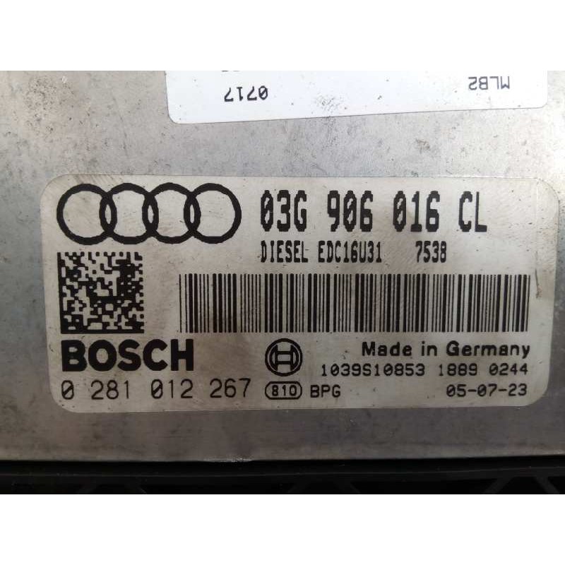 Recambio de centralita motor uce para audi a4 avant (8e) 2.0 tdi quattro (dpf) referencia OEM IAM 03G906016CL 0281012267 E1-B6-7