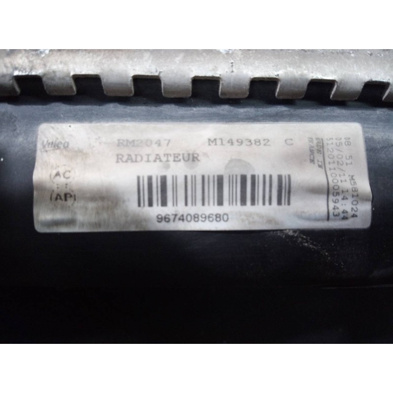 Recambio de radiador agua para peugeot 308 access referencia OEM IAM 9674089680  P2-B6-2