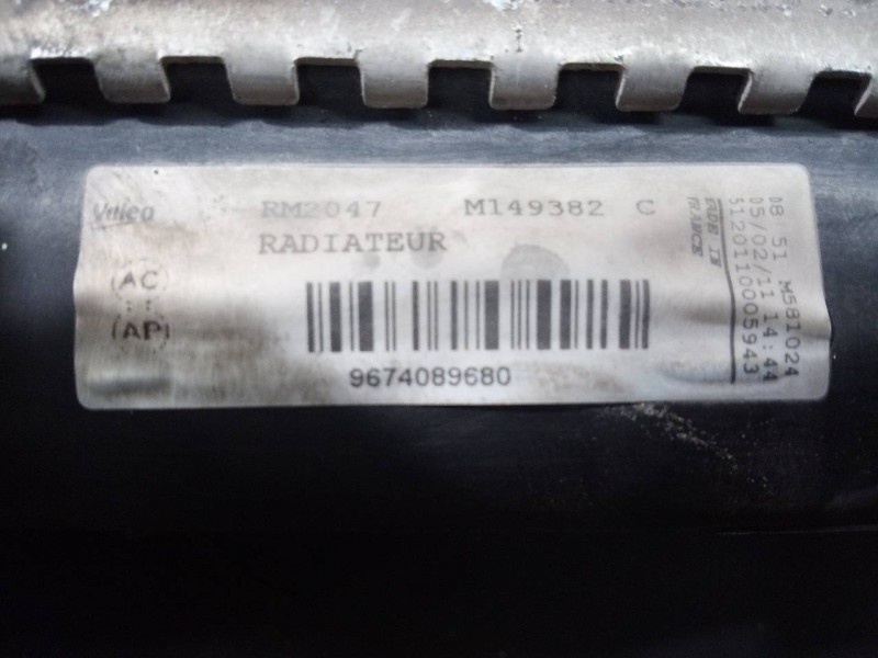 Recambio de radiador agua para peugeot 308 access referencia OEM IAM 9674089680  P2-B6-2