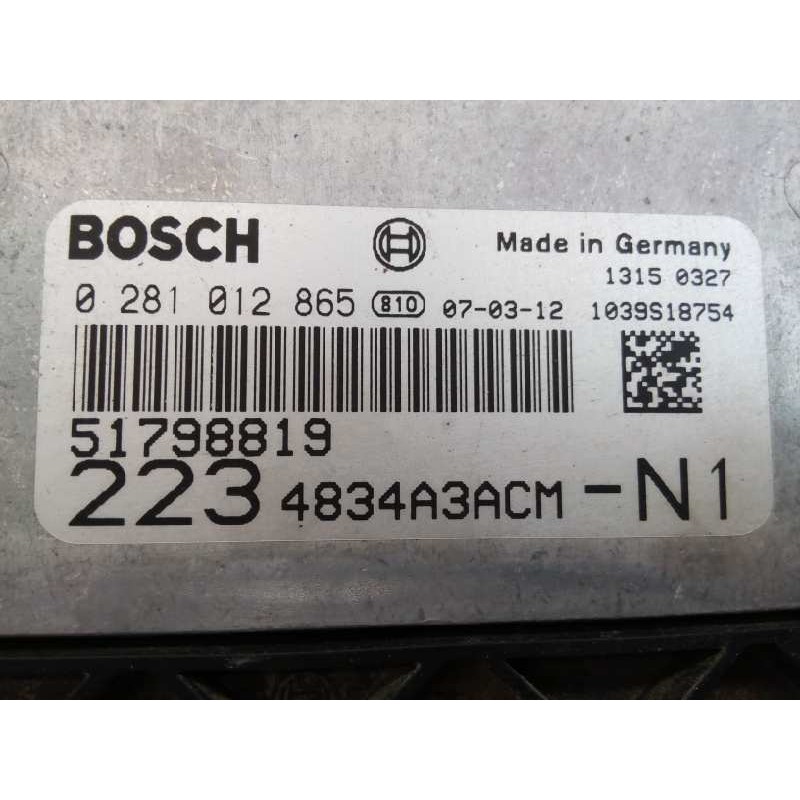 Recambio de centralita motor uce para fiat doblo (119) 1.9 8v multijet active com. (77kw) referencia OEM IAM 51798819 0281012865