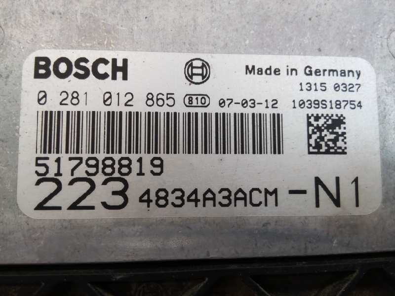 Recambio de centralita motor uce para fiat doblo (119) 1.9 8v multijet active com. (77kw) referencia OEM IAM 51798819 0281012865
