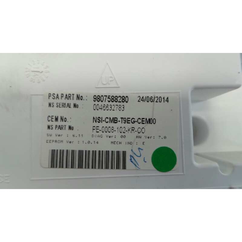 Recambio de cuadro instrumentos para peugeot 308 active referencia OEM IAM 9807588280  E1-A4-19-1