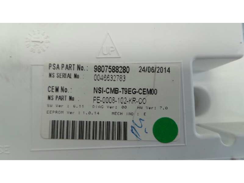 Recambio de cuadro instrumentos para peugeot 308 active referencia OEM IAM 9807588280  E1-A4-19-1