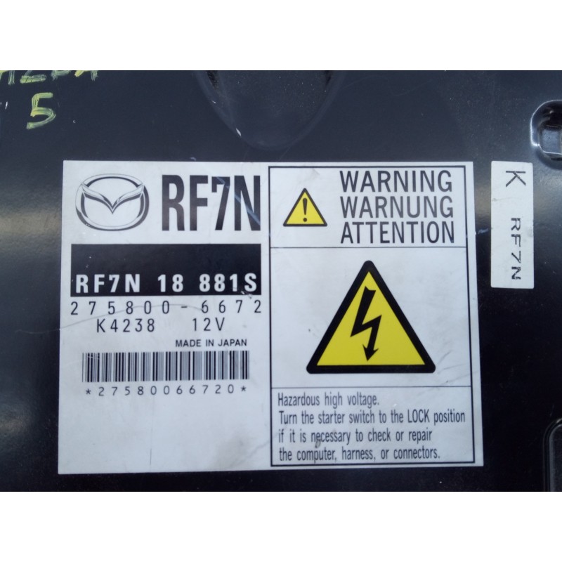 Recambio de centralita motor uce para mazda 5 berl. (cr) 2.0 crtd active (81kw) referencia OEM IAM 2758006672 K4238 E3-B5-25-1