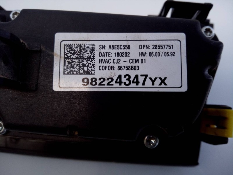 Recambio de mando climatizador para opel grandland x excellence referencia OEM IAM 98224347YX 86758B03 E3-A5-18-4