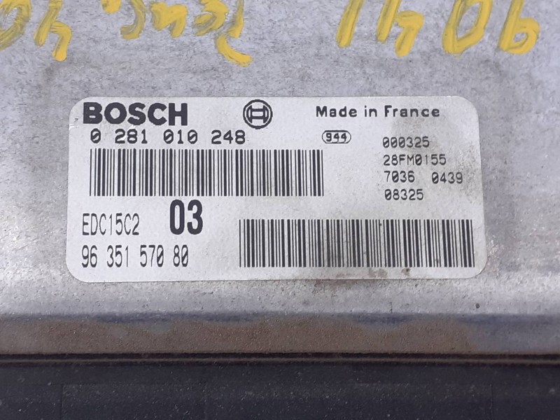 Recambio de centralita motor uce para peugeot 406 berlina (s1/s2) srdt referencia OEM IAM 9635157080 0281010248 E3-B2-14-1