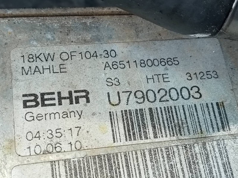 Recambio de enfriador aceite motor para mercedes-benz sprinterii caja cerrada (desde 01.06) 310/313/316 cdi (906.631/633/635/637