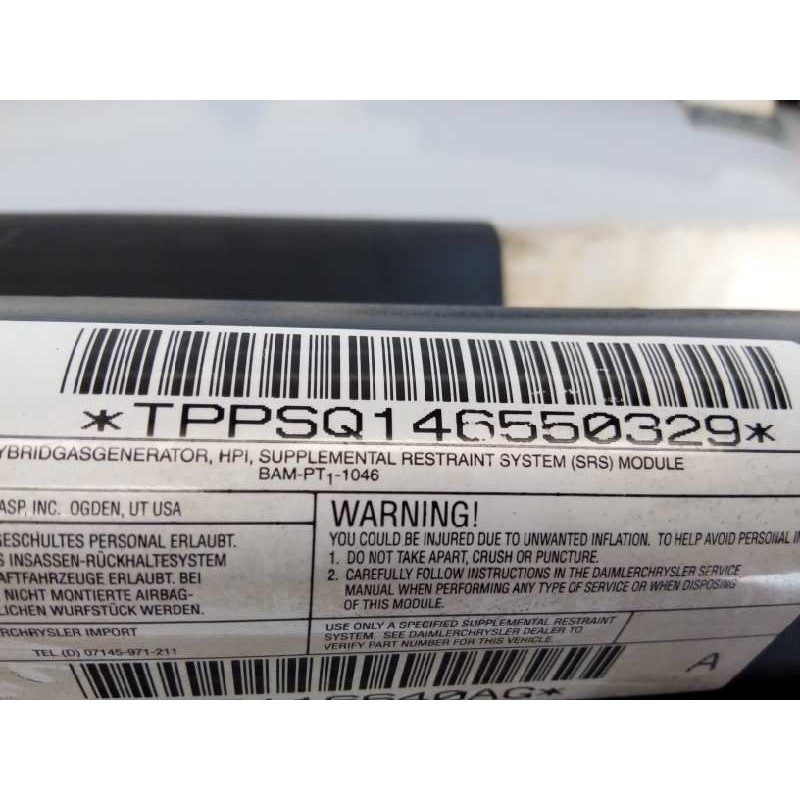 Recambio de airbag cortina delantero derecho para jeep gr. cherokee (wh) 3.0 crd limited referencia OEM IAM CNZS5MEGEPA CNZS5MEG