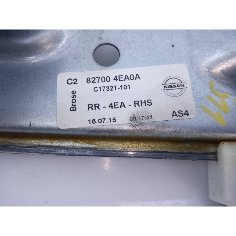 Recambio de elevalunas trasero derecho para nissan qashqai (j11) acenta referencia OEM IAM 827004EA0A  E2-A4-4-1