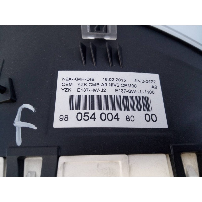 Recambio de cuadro instrumentos para peugeot 208 active referencia OEM IAM 9805400480  E3-B2-49-3