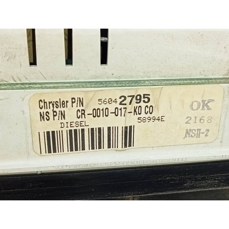 Recambio de cuadro instrumentos para chrysler jeep cherokee (j) 2.5 td referencia OEM IAM 56042795 58994E E3-B6-22-5