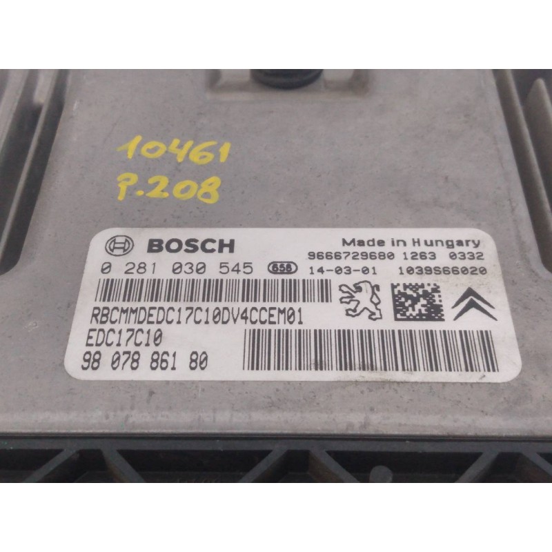 Recambio de centralita motor uce para peugeot 208 access referencia OEM IAM 9807886180 0281030545 E3-A2-10-1