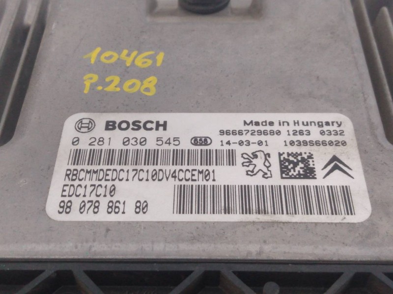 Recambio de centralita motor uce para peugeot 208 access referencia OEM IAM 9807886180 0281030545 E3-A2-10-1