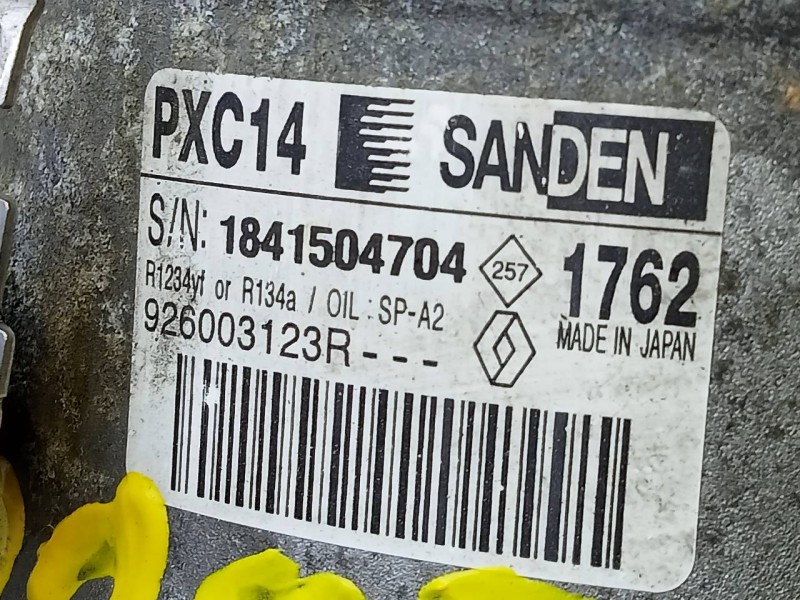 Recambio de compresor aire acondicionado para renault megane iv berlina 5p limited referencia OEM IAM 926003123R 1841504704 P3-A