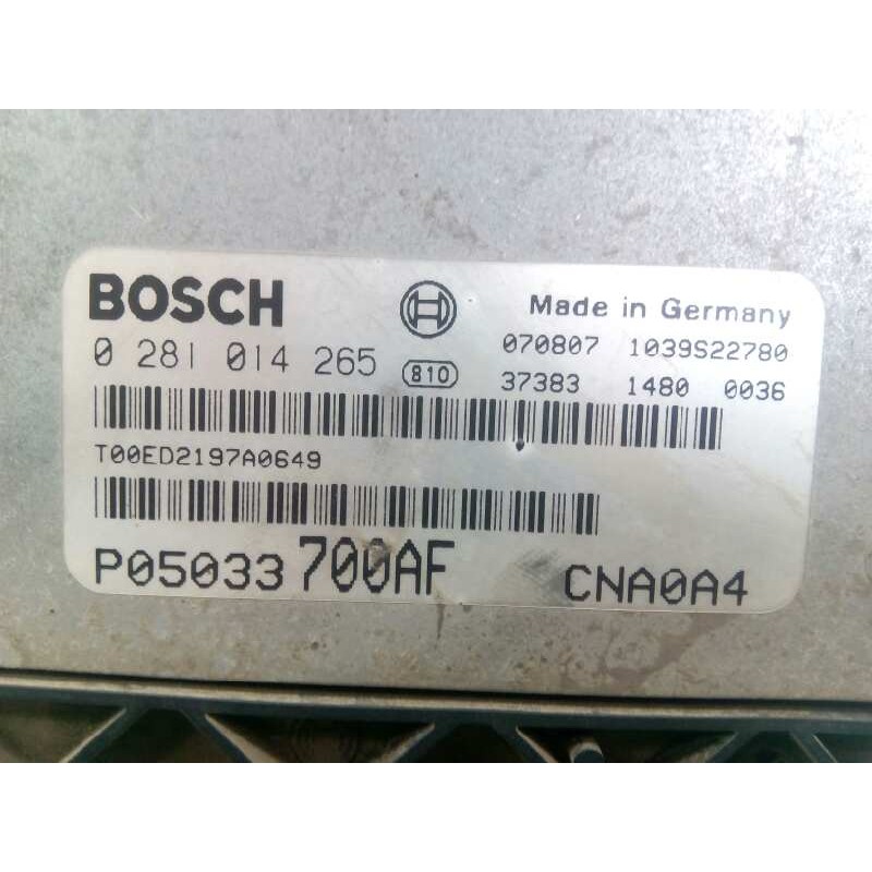 Recambio de centralita motor uce para dodge avenger sxt referencia OEM IAM P05033700AF 0281014265 E3-A5-12-1