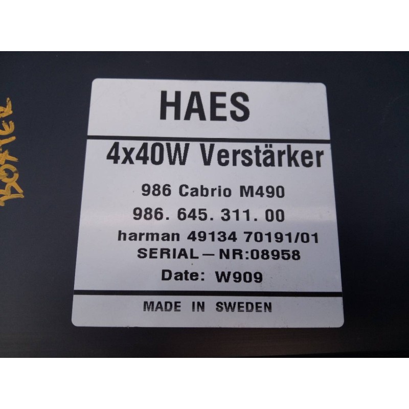 Recambio de amplificador para porsche boxster (typ 986) confort referencia OEM IAM 98664531100 4913470191 E3-B6-58-5