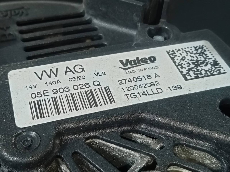Recambio de alternador para volkswagen t-roc sport referencia OEM IAM 05E903026Q  P3-B6-2-4