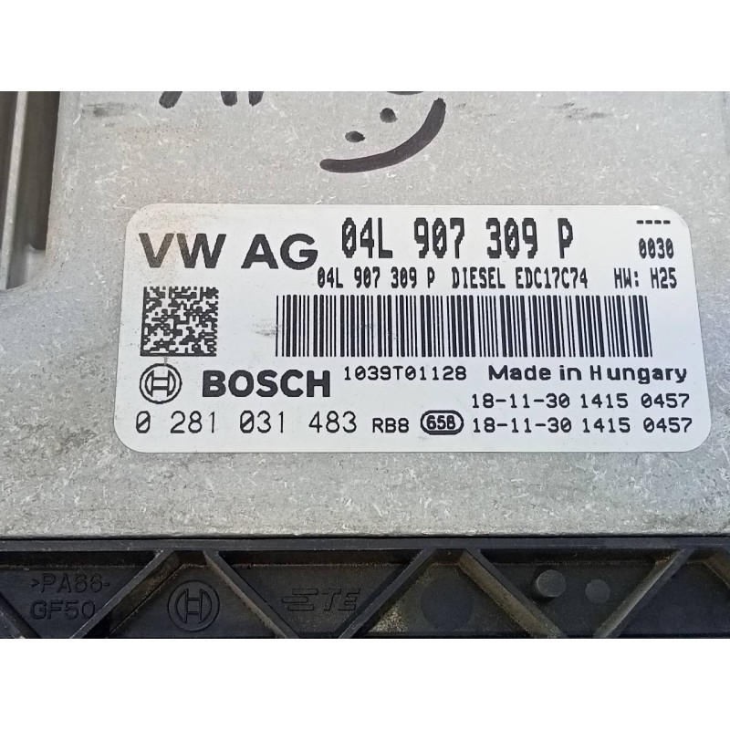 Recambio de centralita motor uce para seat ateca (kh7) xcellence referencia OEM IAM 04L907309P 0281031483 E2-A1-15-2